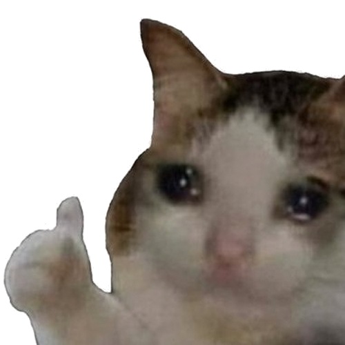 the cat, giving a thumbs up